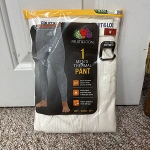 Fruit of‎ The Loom Mens Thermal Bottoms Pants Size Medium NEW